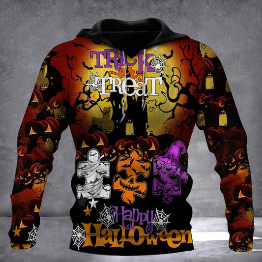 Autism Awareness Trick Or Treat Happy Halloween Hoodie