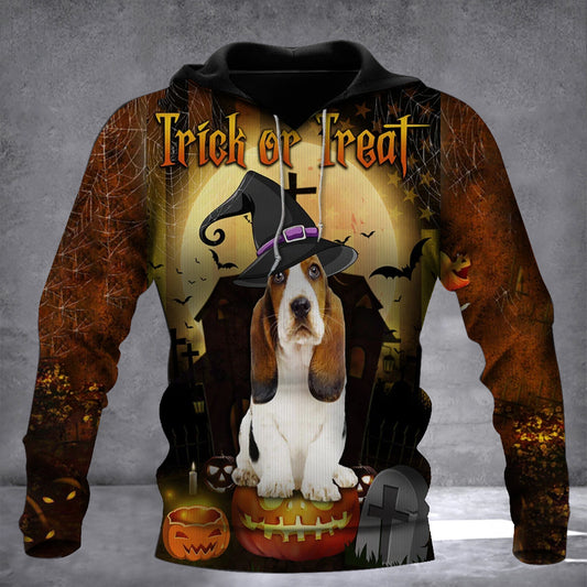 Basset Hound Dog Trick Or Treat Halloween Hoodie