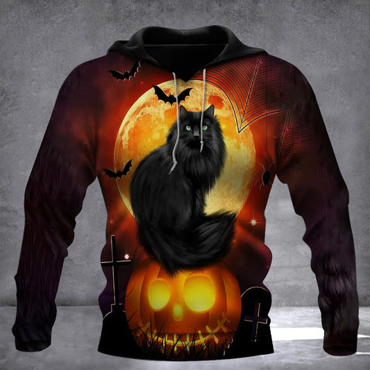 Black Cat Halloween Hoodie V3