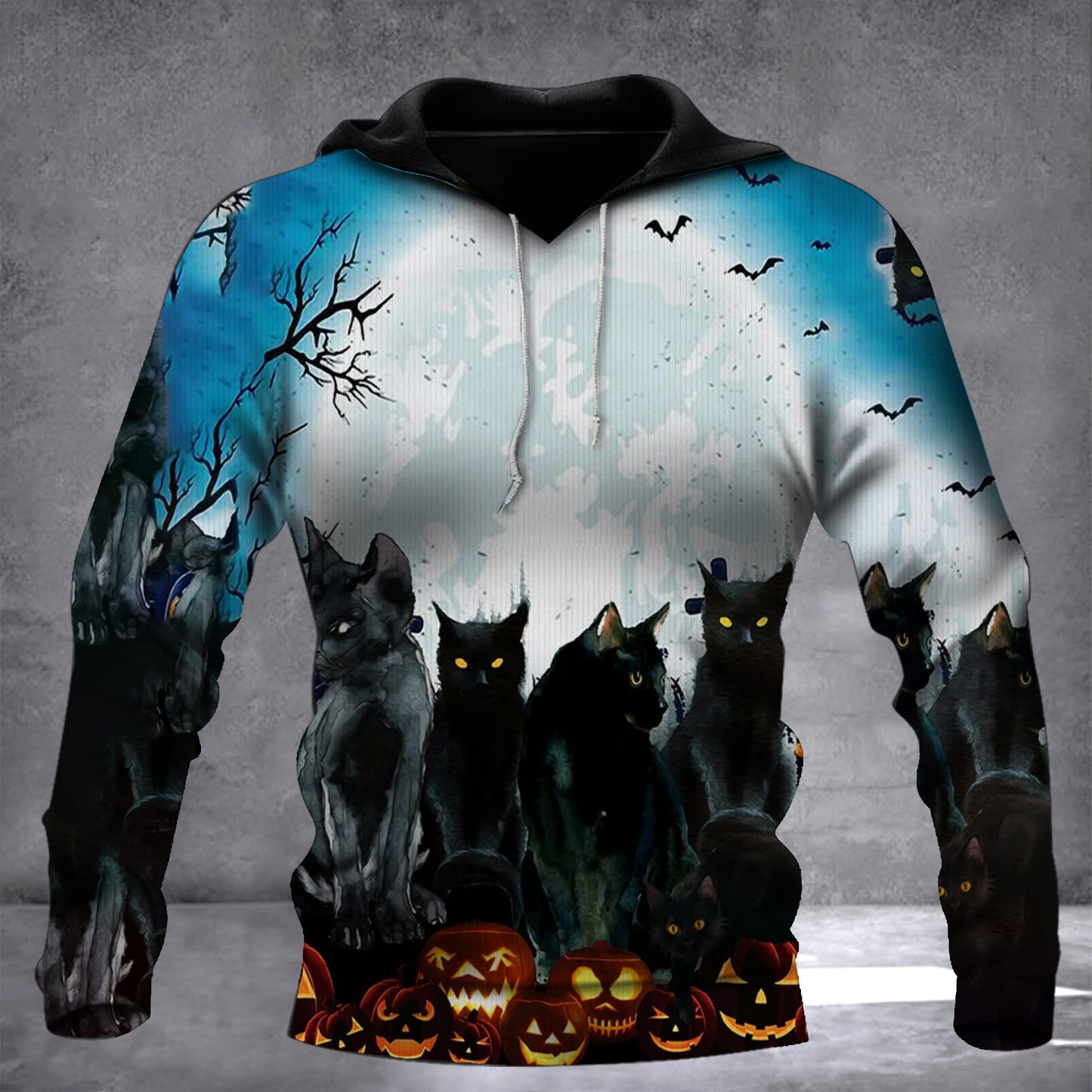 Black Cat Halloween Hoodie V4