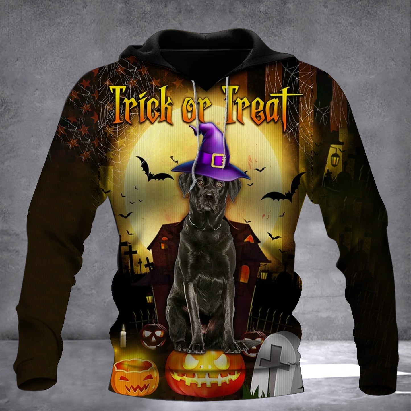 Black Labrador Retriever Trick Or Treat Halloween Hoodie