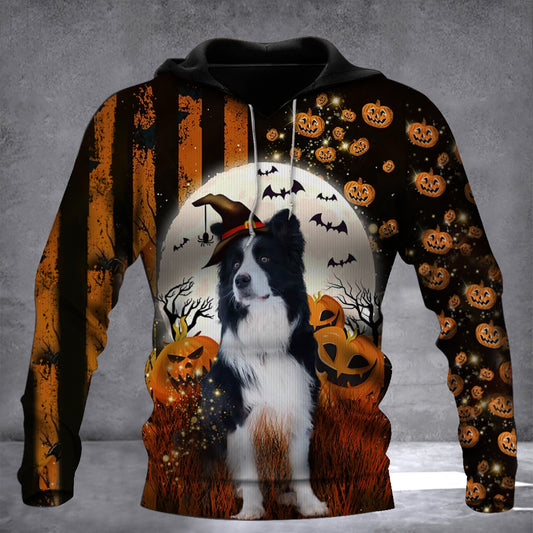 Border Collie Pumpkin Halloween Hoodie