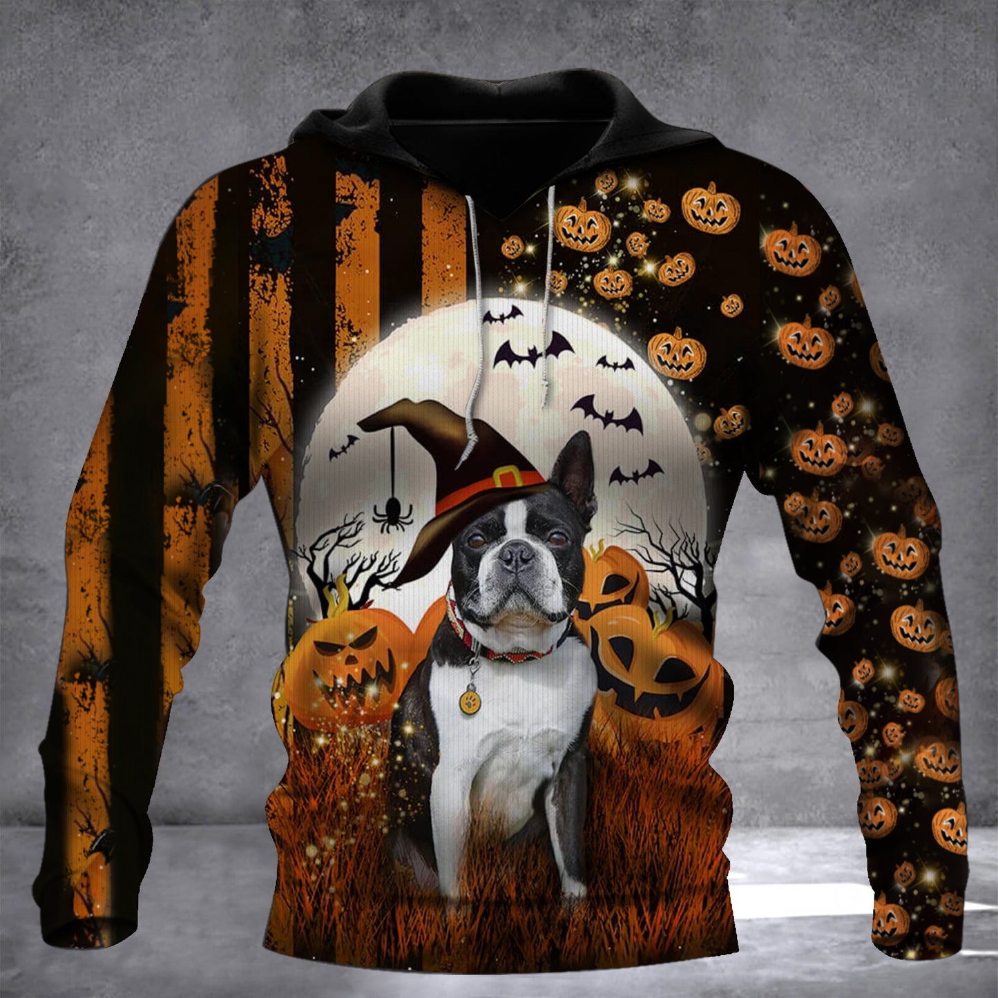 Boston Terrier Pumpkin Halloween Hoodie