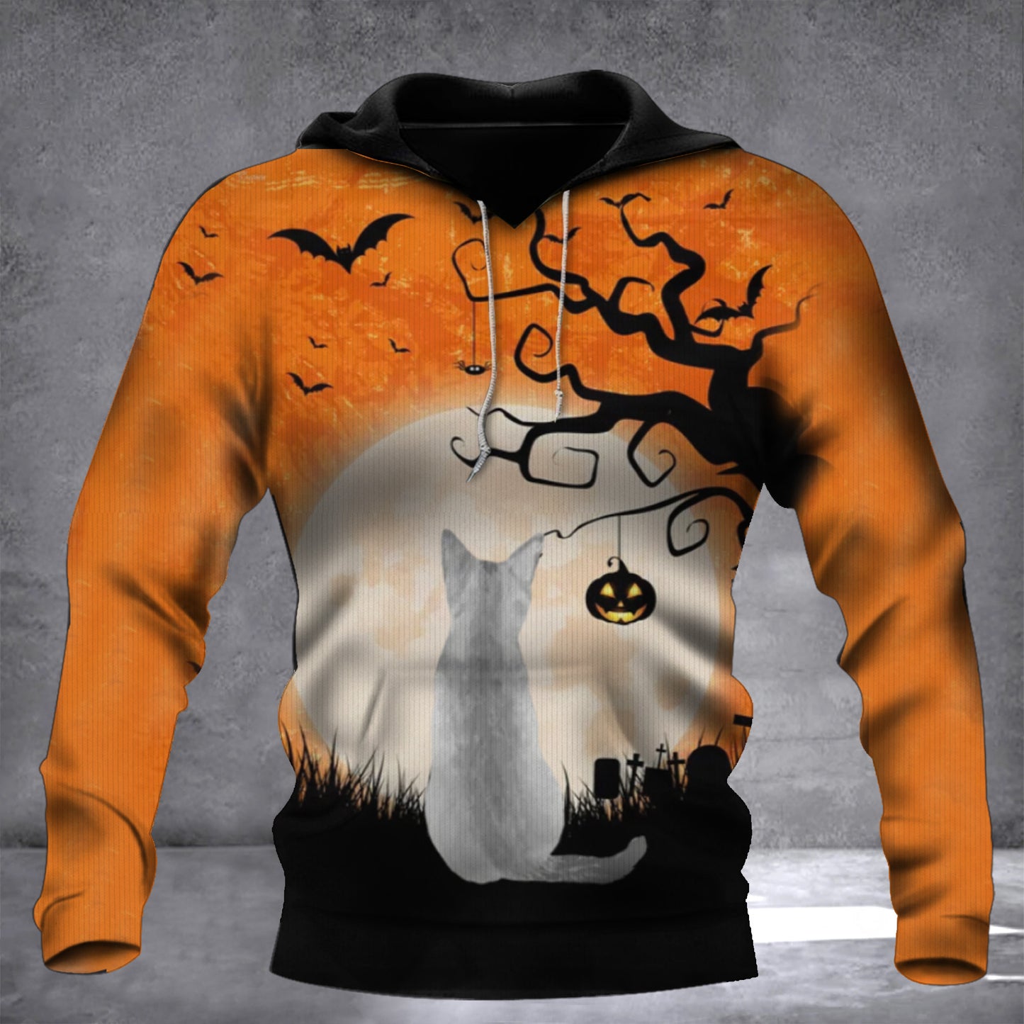 Cat And Moon Halloween Hoodie