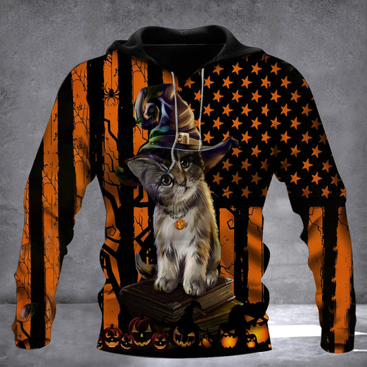 Cat Pumpkin 3D Halloween Hoodie