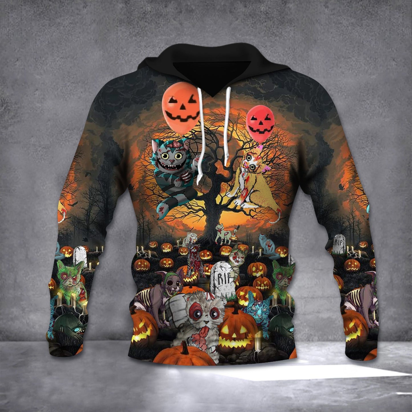 Cat Pumpkin Halloween Hoodie