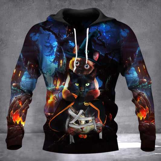 Cat Three Halloween Hoodie