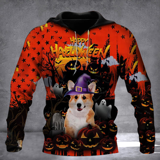 Corgi Happy Halloween Hoodie