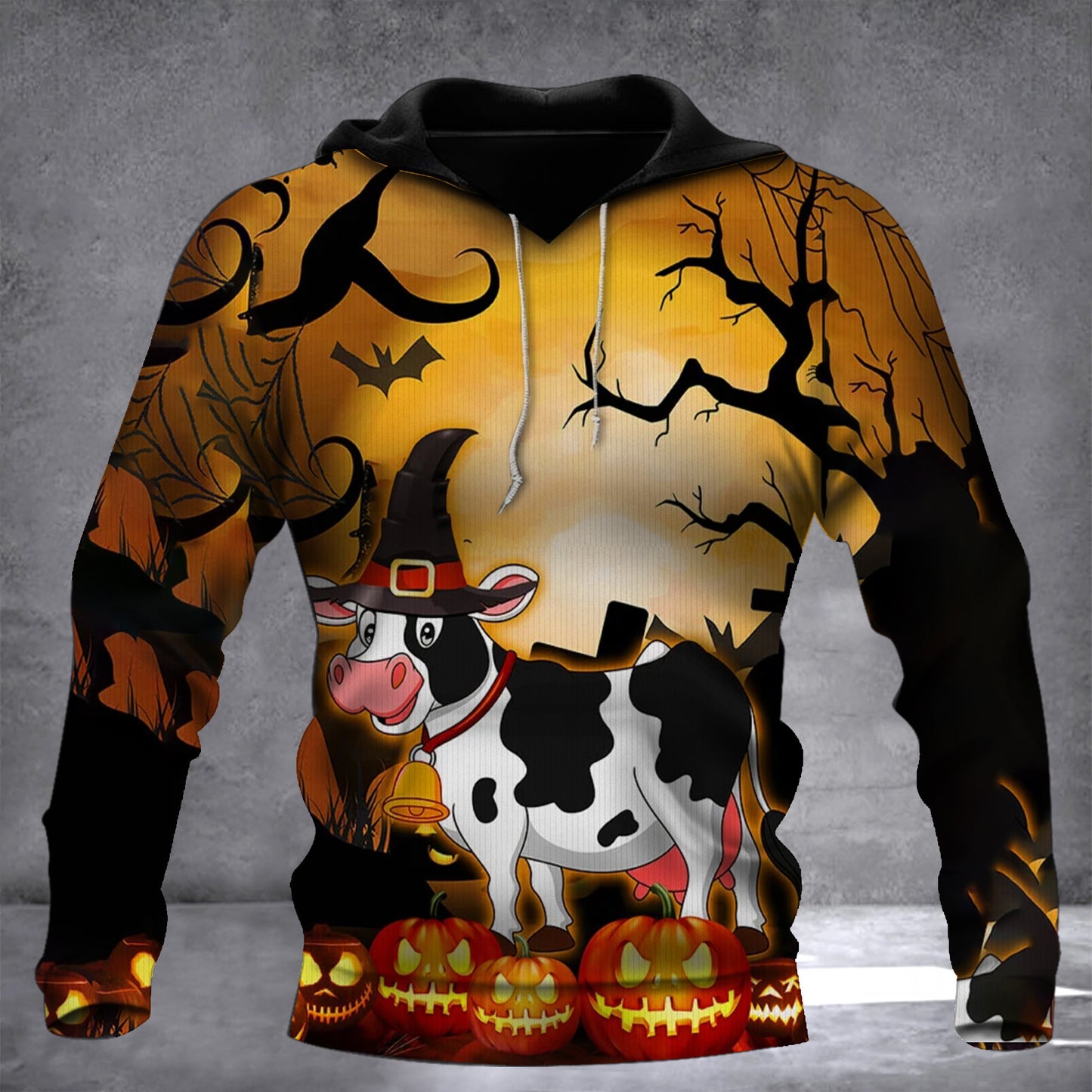 Dairy Cow Pumpkin Halloween Hoodie