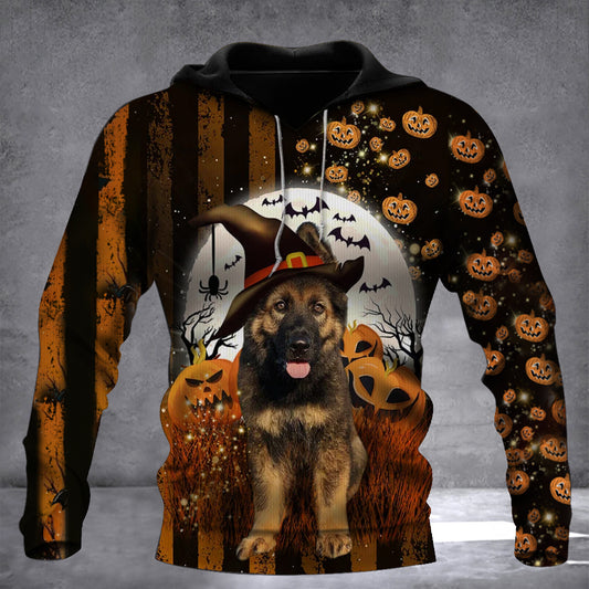 German Shepherd Puppy Pumpkin Halloween Hoodie