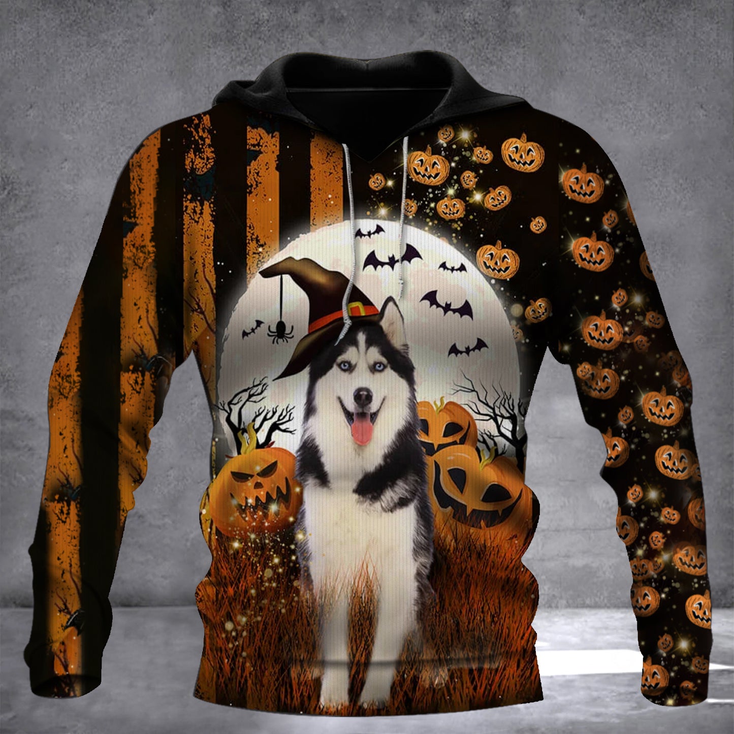 Husky Pumpkin Halloween Hoodie