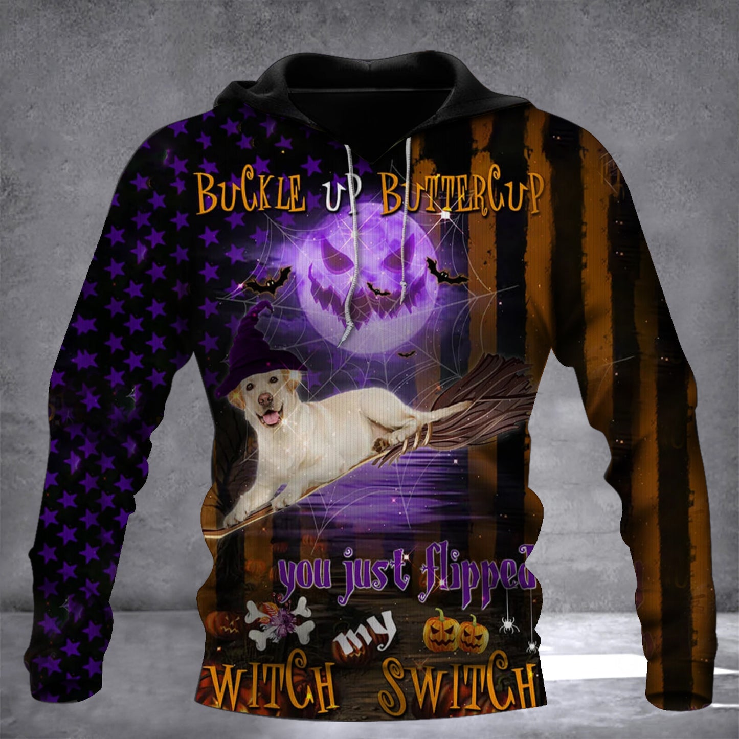 Lab Retriever Buckle Up Buttercup Halloween Hoodie