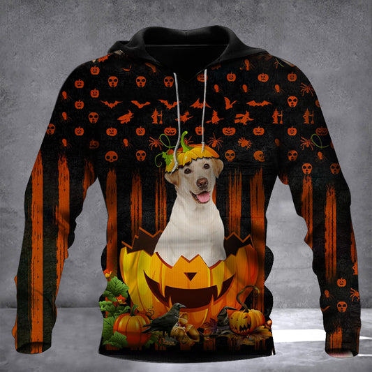 Labrador Retriever In Pumpkin Halloween Hoodie