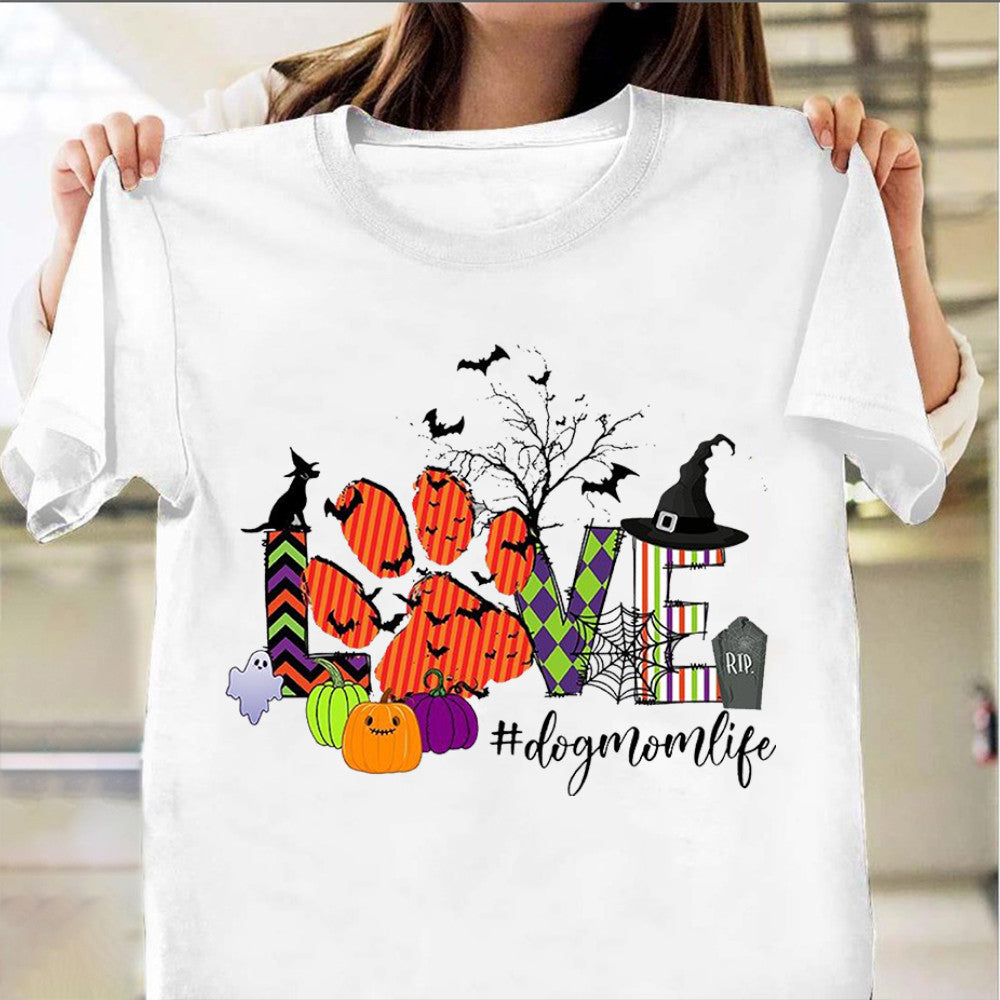 Love Dog Mom Life Halloween Shirt