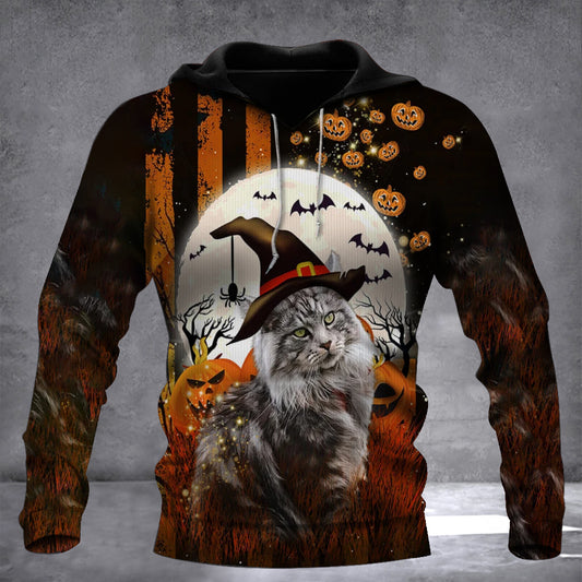 Maine Coon Cat Halloween 3D Hoodie