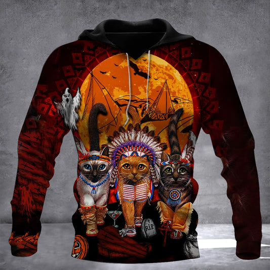 Native Cat Halloween Hoodie