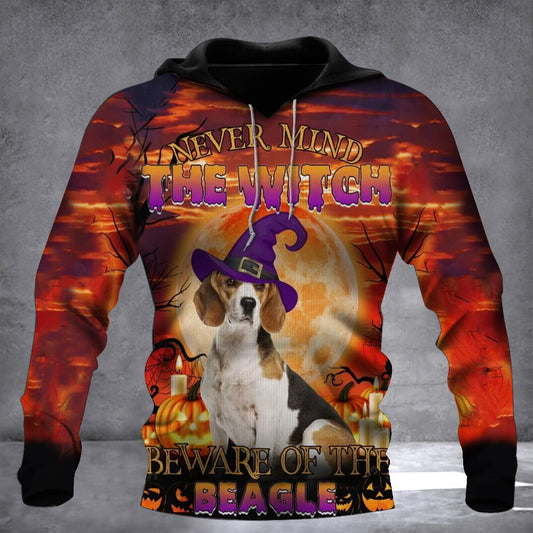 Never Mind The Witch Beware Of The Beagle Halloween Hoodie