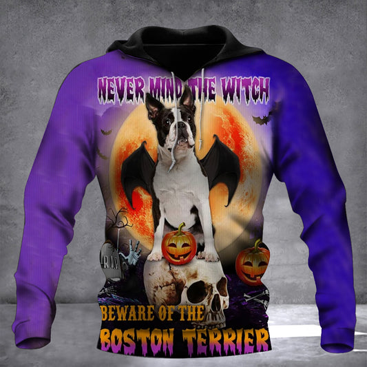 Never Mind The Witch Beware Of The Boston Terrier Hoodie