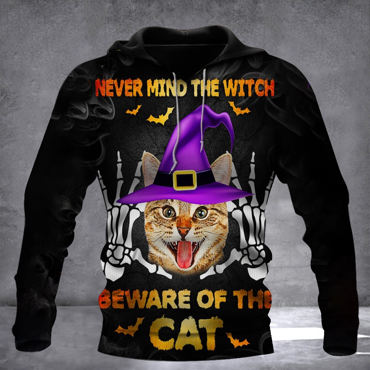 Never Mind The Witch Beware Of The Cat Halloween Hoodie