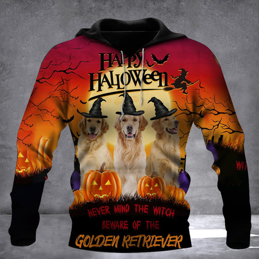 Never Mind The Witch Beware Of The Golden Retriever Hoodie