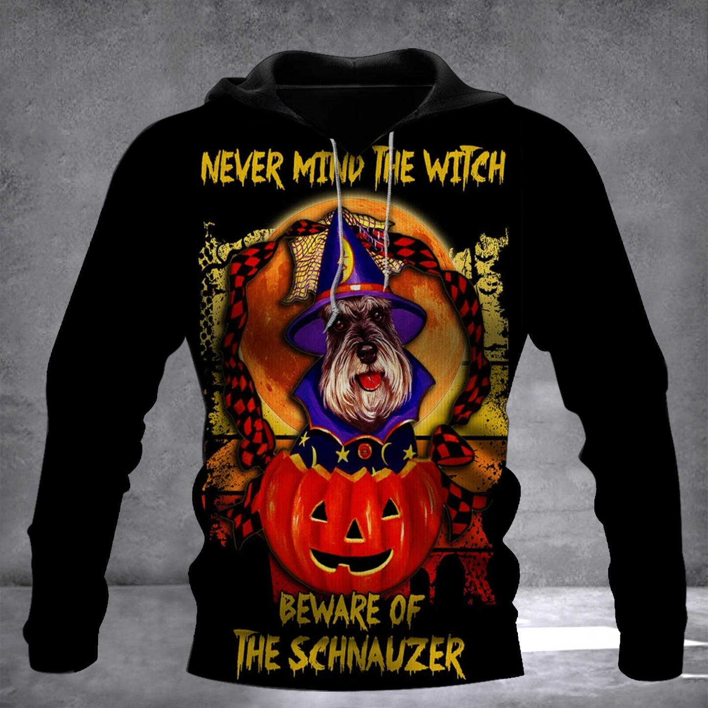 Never Mind The Witch Beware Of The Schnauzer Halloween Hoodie