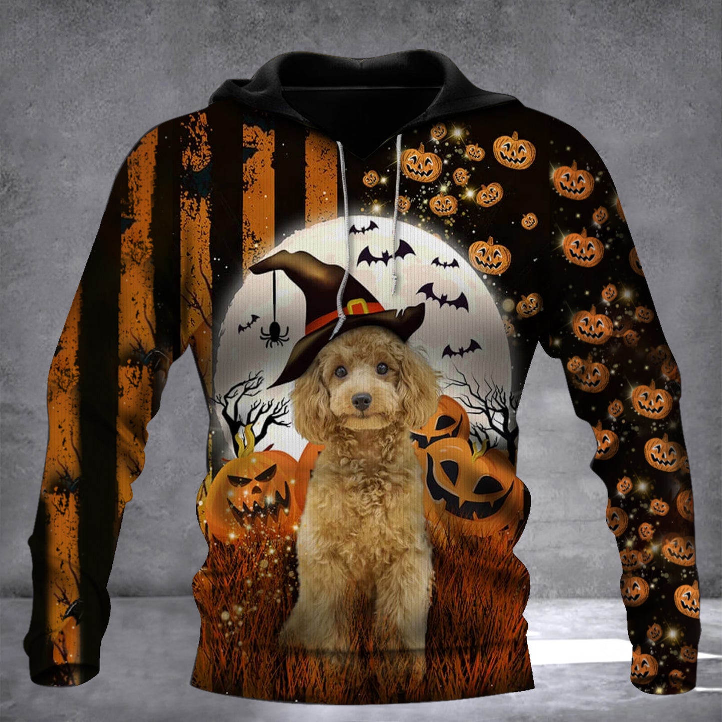 Poodle Pumpkin Halloween Hoodie