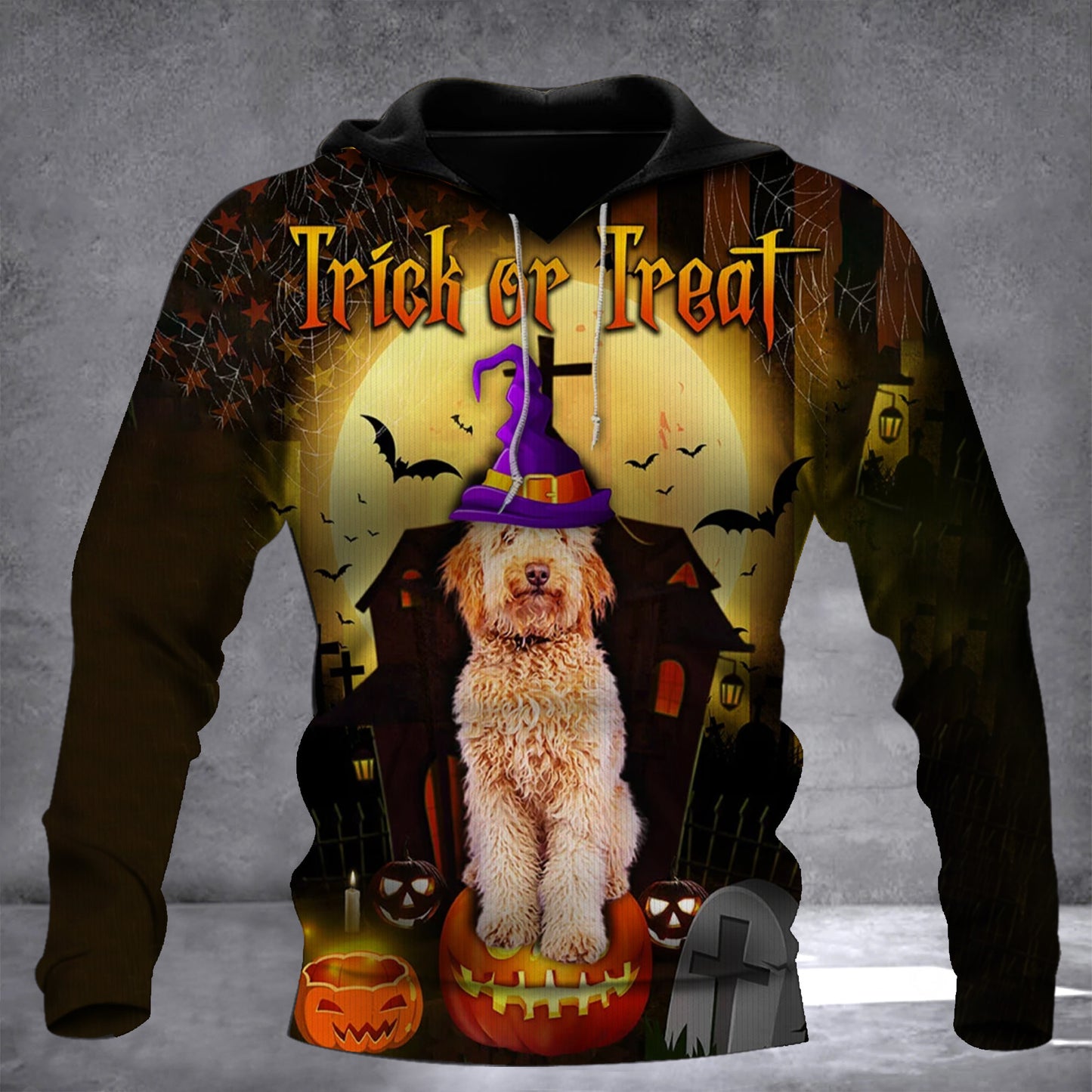 Poodle Trick Or Treat 3D Halloween Hoodie