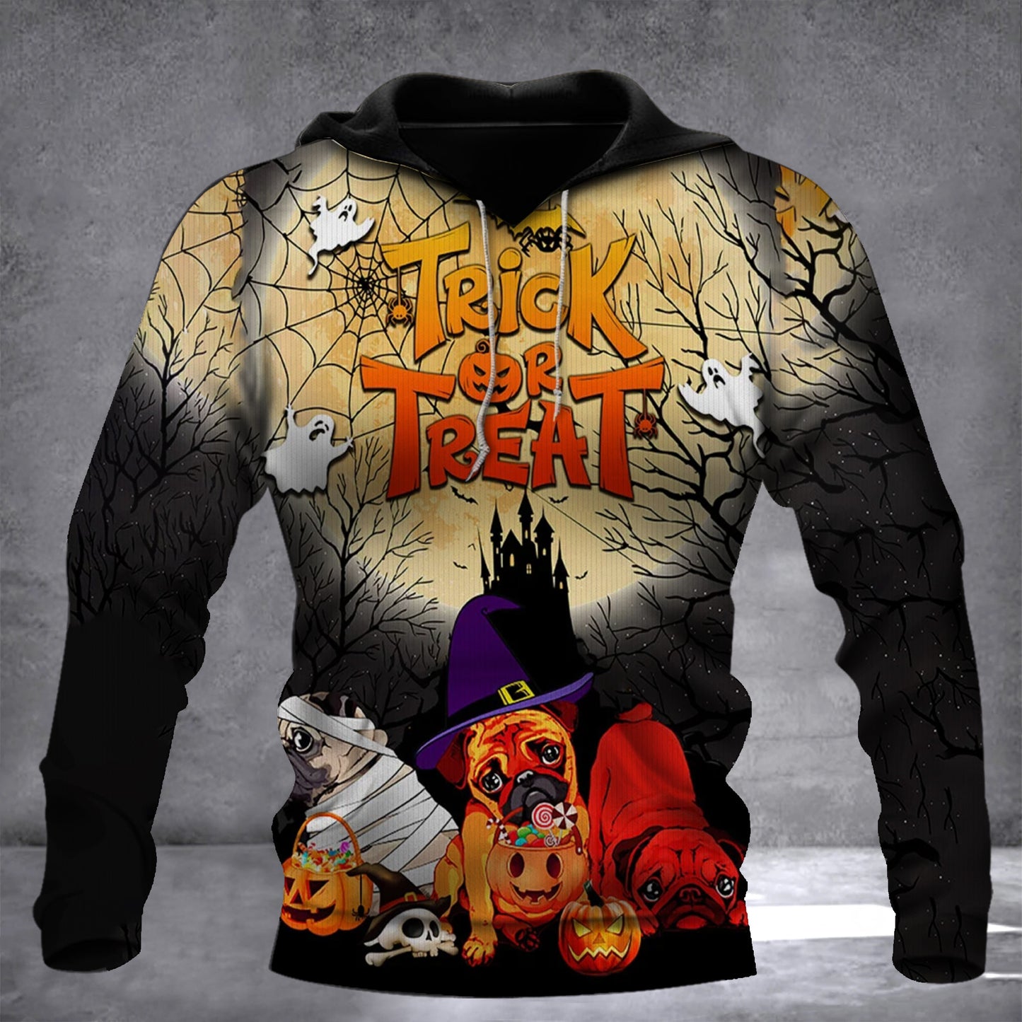 Pug Costume Trick Or Treat 3D Halloween Hoodie