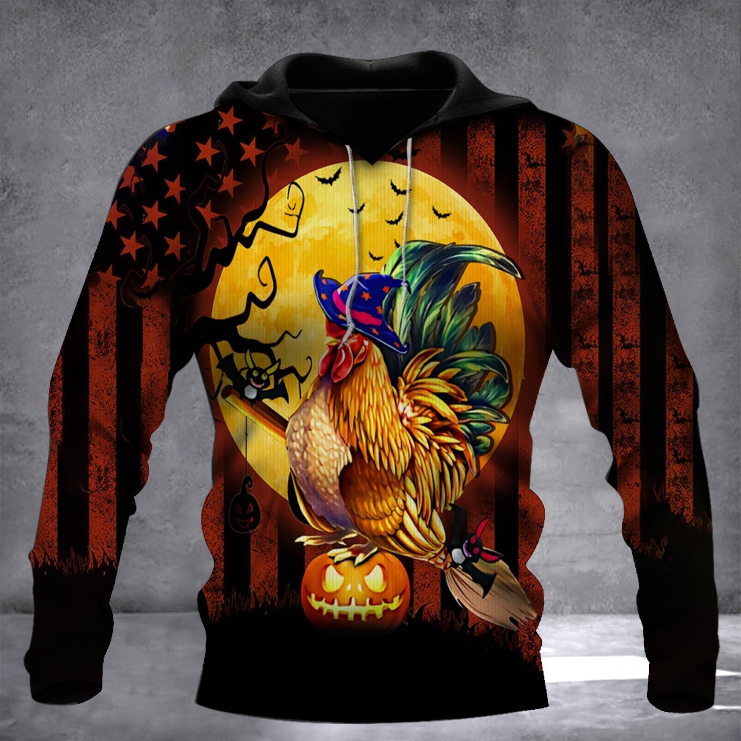 Rooster Pumpkin Halloween Hoodie