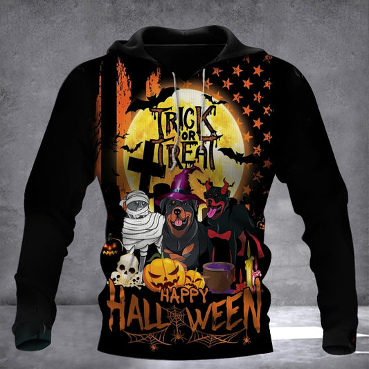 Rottweiler Trick Or Treat Happy Halloween Hoodie