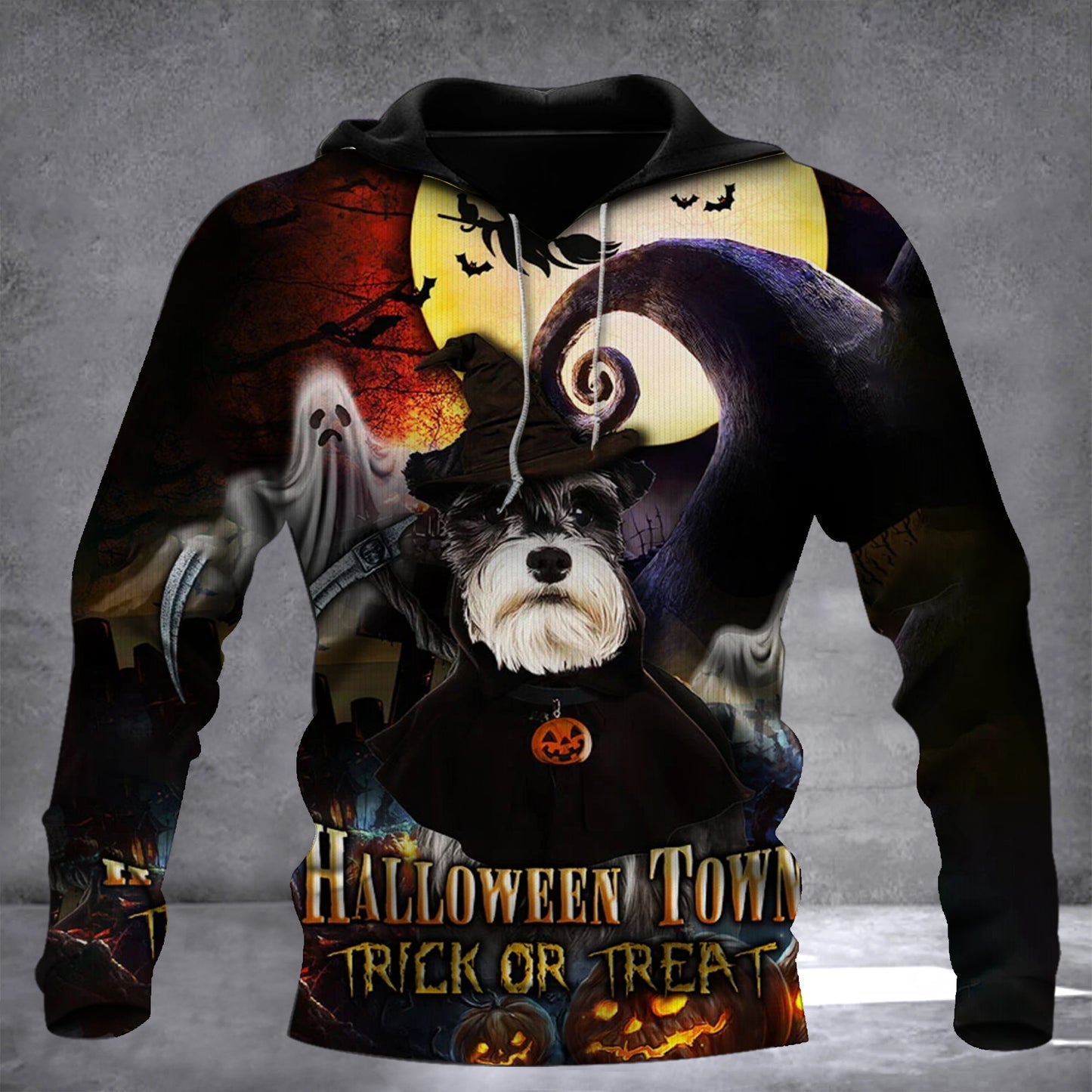 Schnauzer Halloween Town Trick Or Treat Hoodie