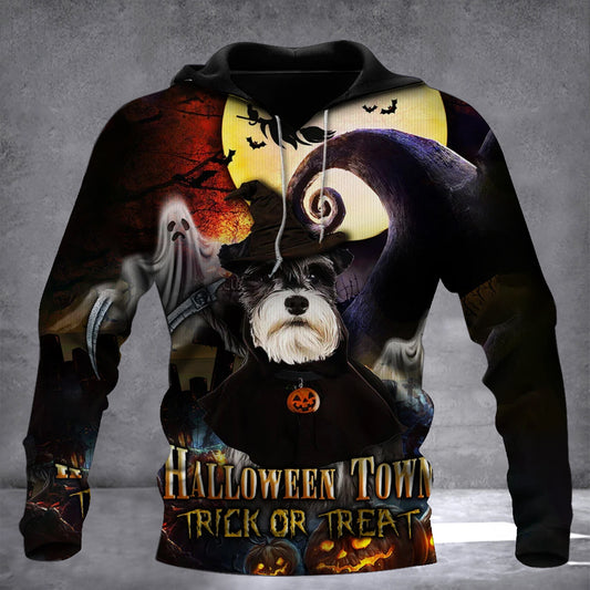 Schnauzer Halloween Town Trick Or Treat Hoodie