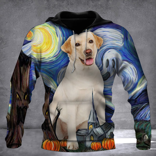 While Labrador Retriever Starry Night Hoodie