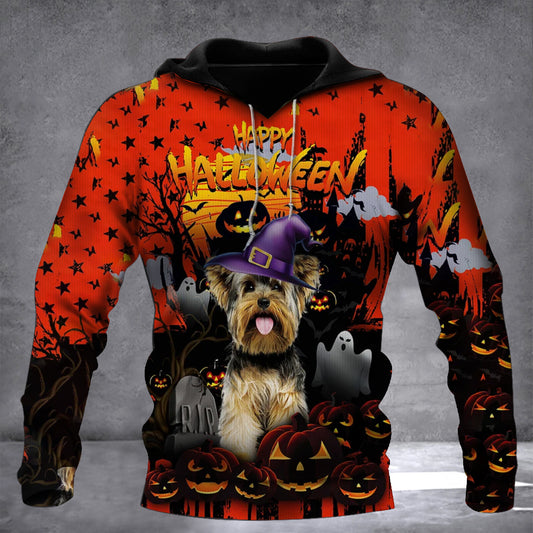 Yorkie Happy Halloween Hoodie